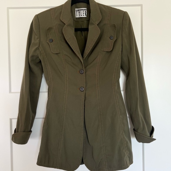 Vintage Richard Tyler Olive Green Wool Blazer - Picture 1 of 8